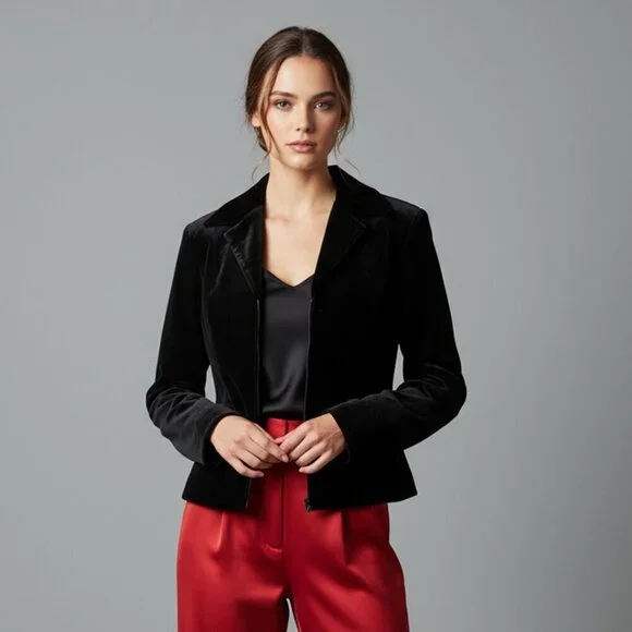 Harold's Black Velvet Women's Jacket | Size 4 - Picture 4 of 7